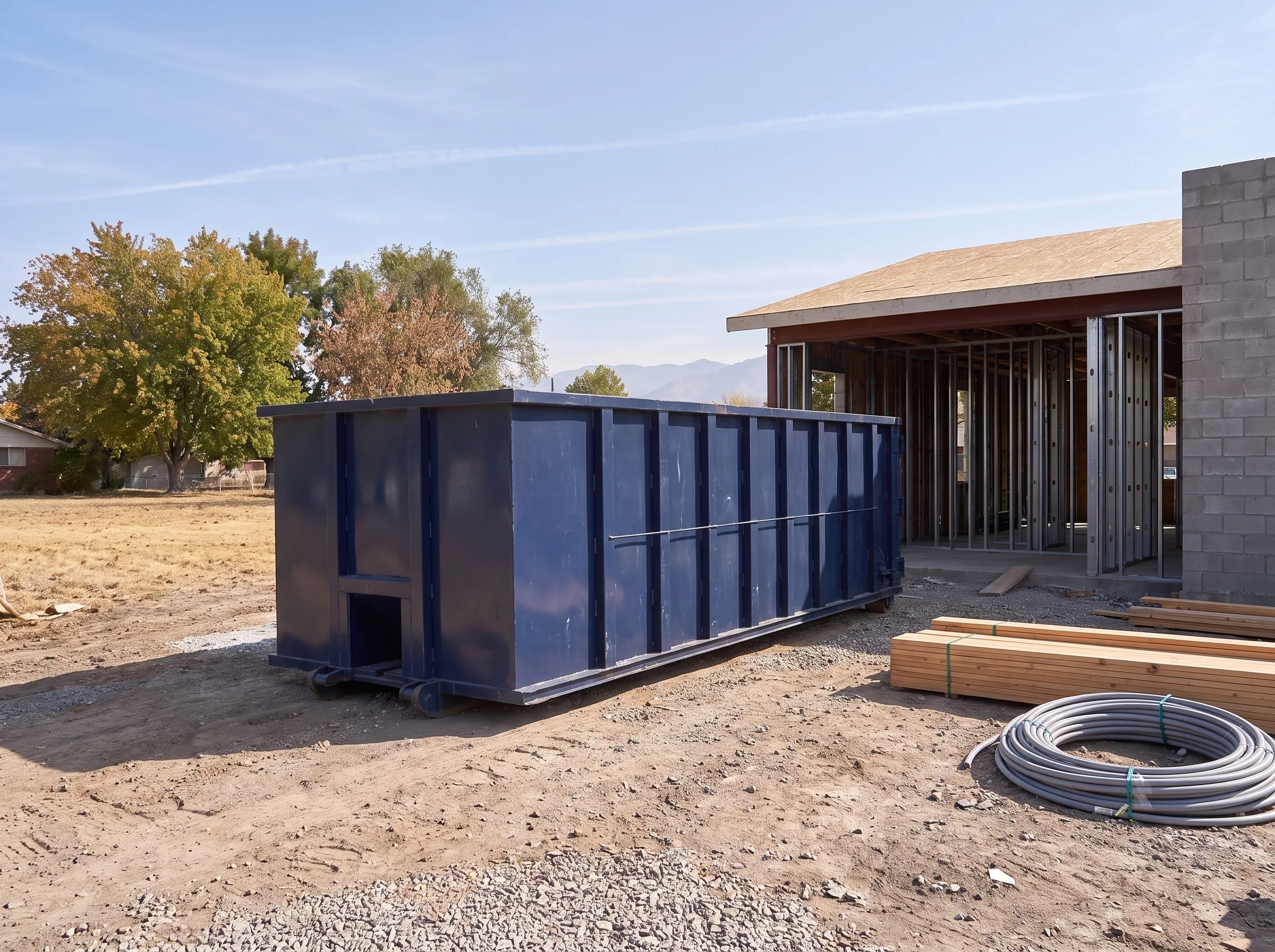 Roll-off dumpster being loaded in Utah